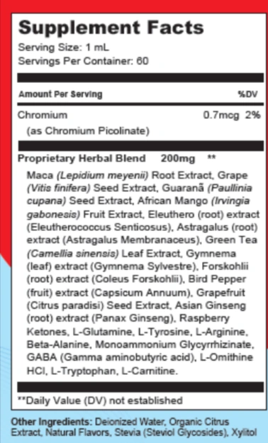 Free Sugar Pro Supplement Facts